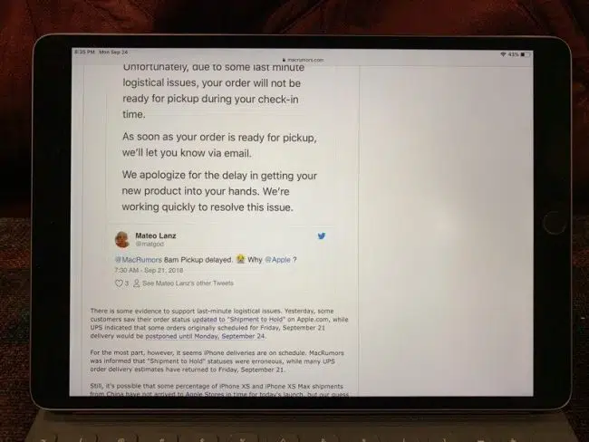 ipad pro problema pantalla