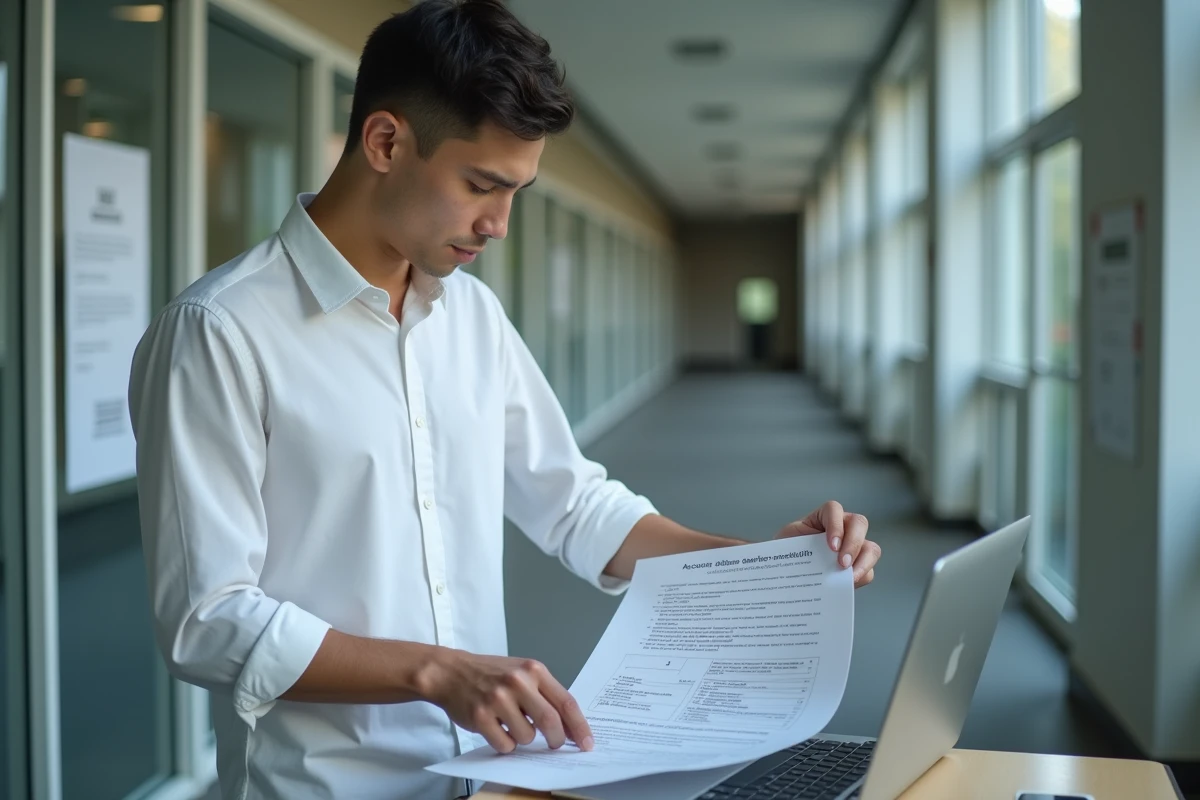 Étudiant vérifiant les paramètres de sécurité de son compte webmail universitaire